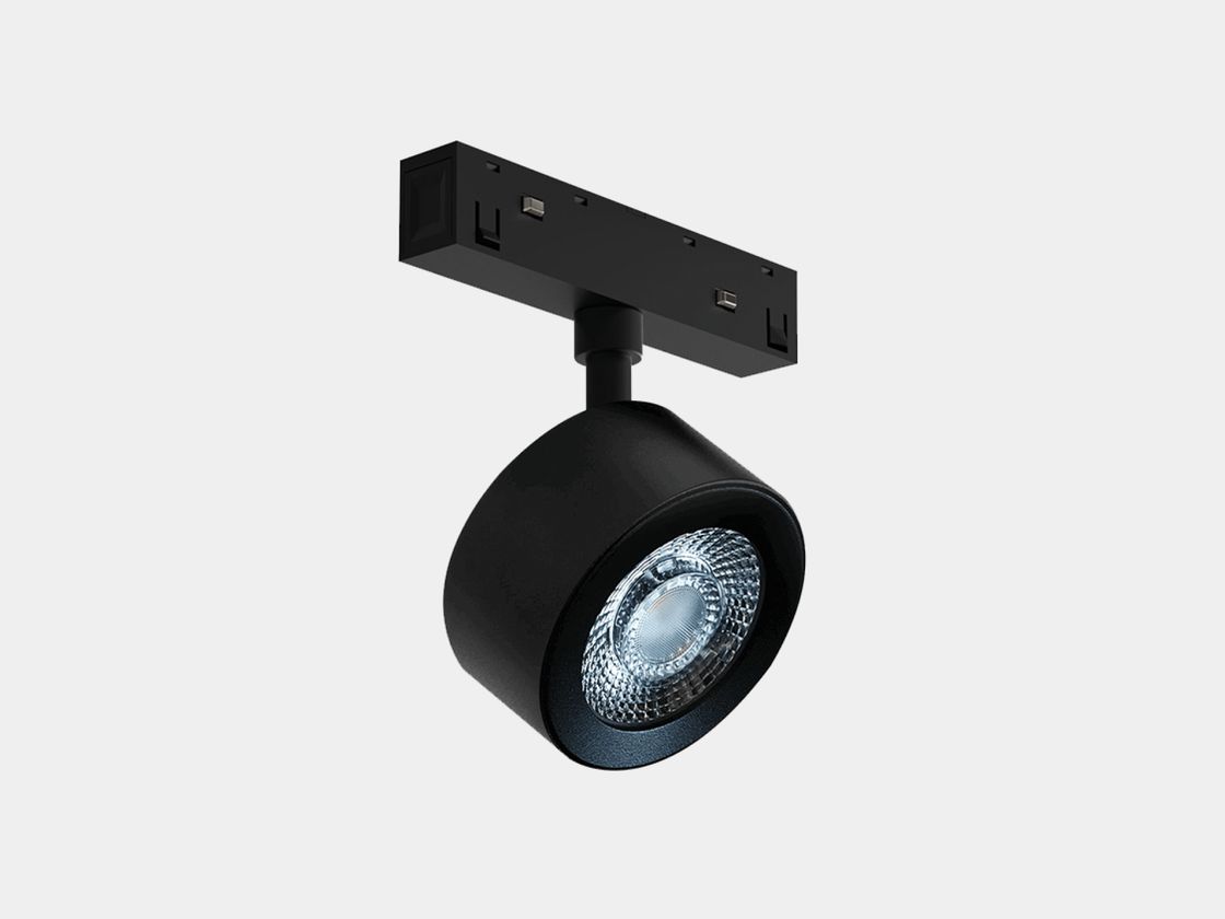 Черный трековый спот SY-LINK широкий, вид под углом