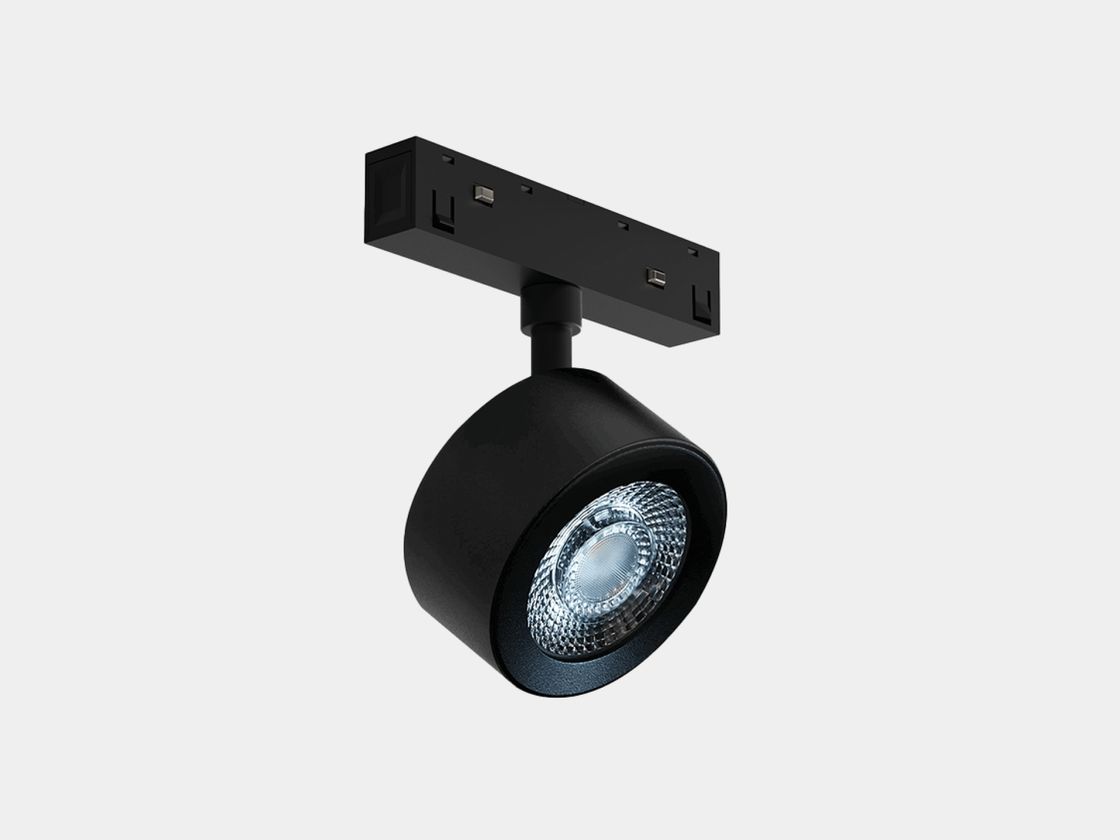 Черный трековый спот SY-LINK широкий, вид сбоку