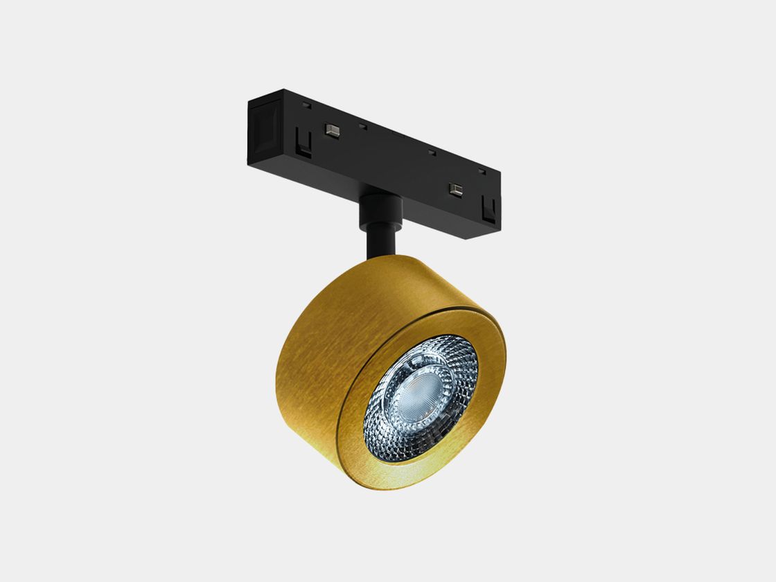 Трековый спот SY-LINK широкий, латунный корпус, 48В