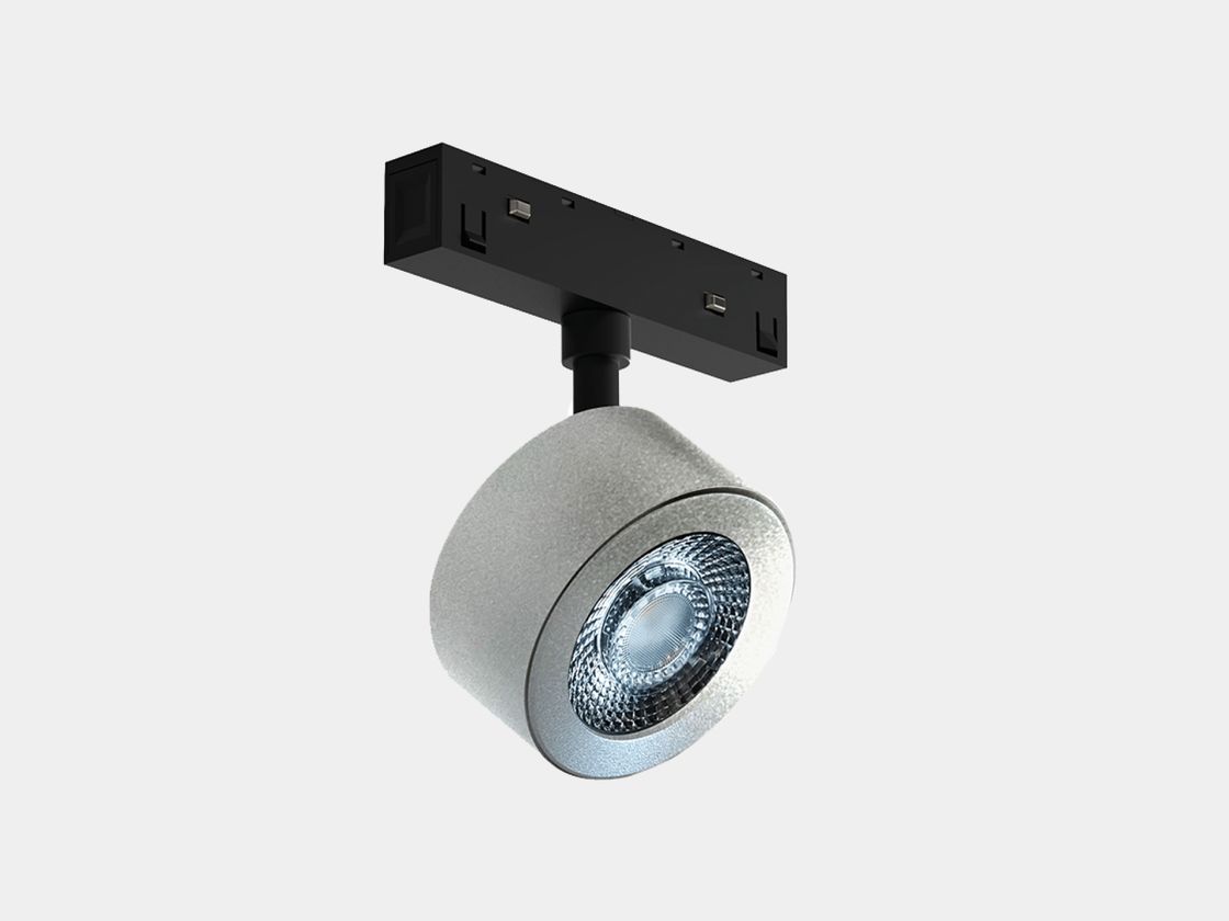 Трековый спот SY-LINK широкий, серебристый корпус, 48В