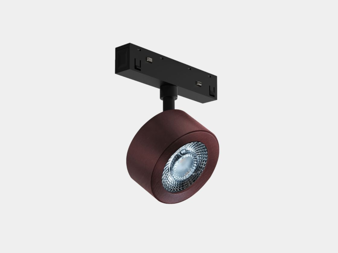 Трековый спот SY-LINK широкий, корпус кофе, 48В