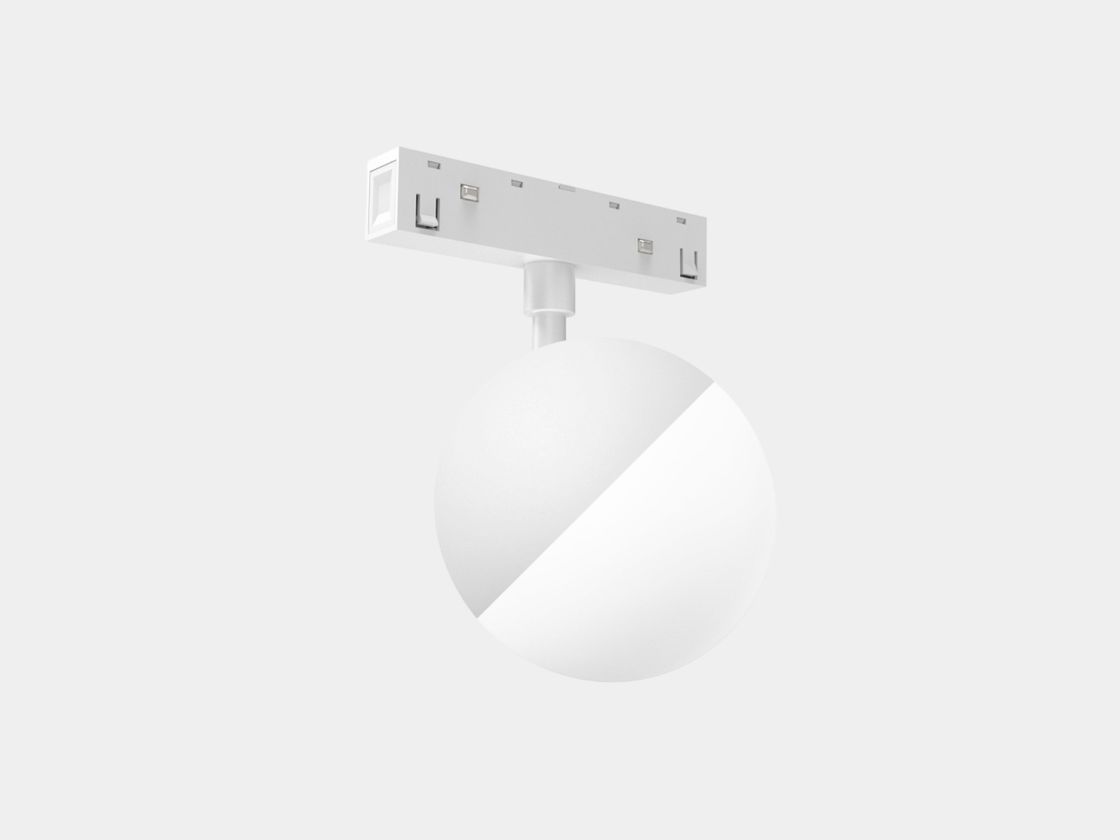 Белый трековый светильник шар на адаптере SY-LINK