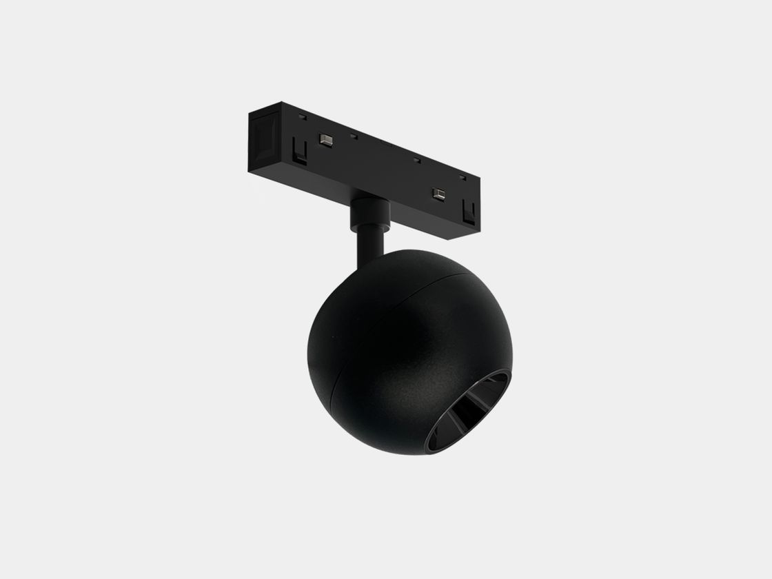 Трековый светильник-шар SY-LINK D90 черный, вид сбоку