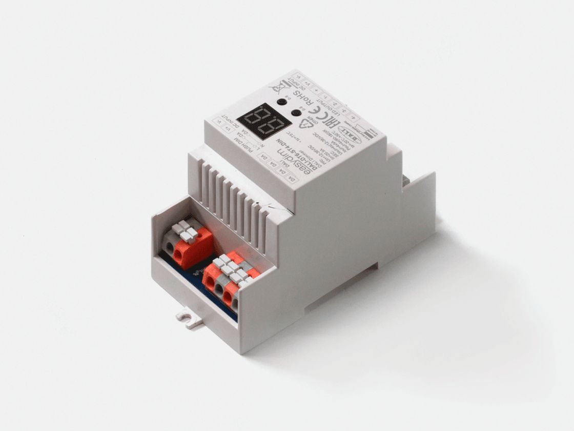 DALI диммер декодер на DIN-рейку, клеммы подключения