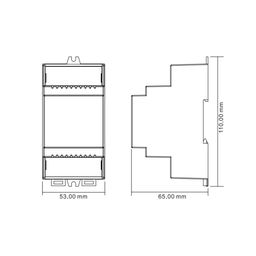 Чертёж корпуса DALI декодера для DIN-рейки