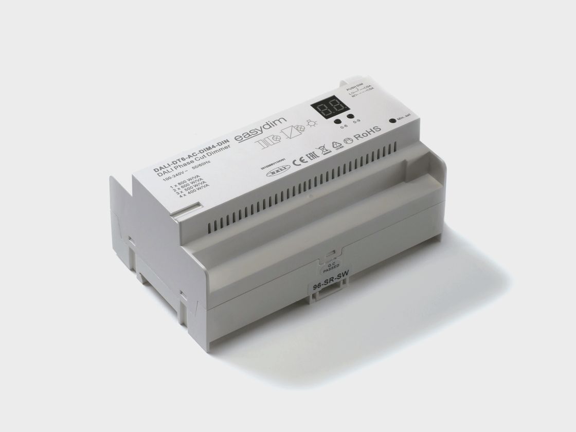 DALI фазовый диммер EasyDim на DIN-рейку, вид сверху