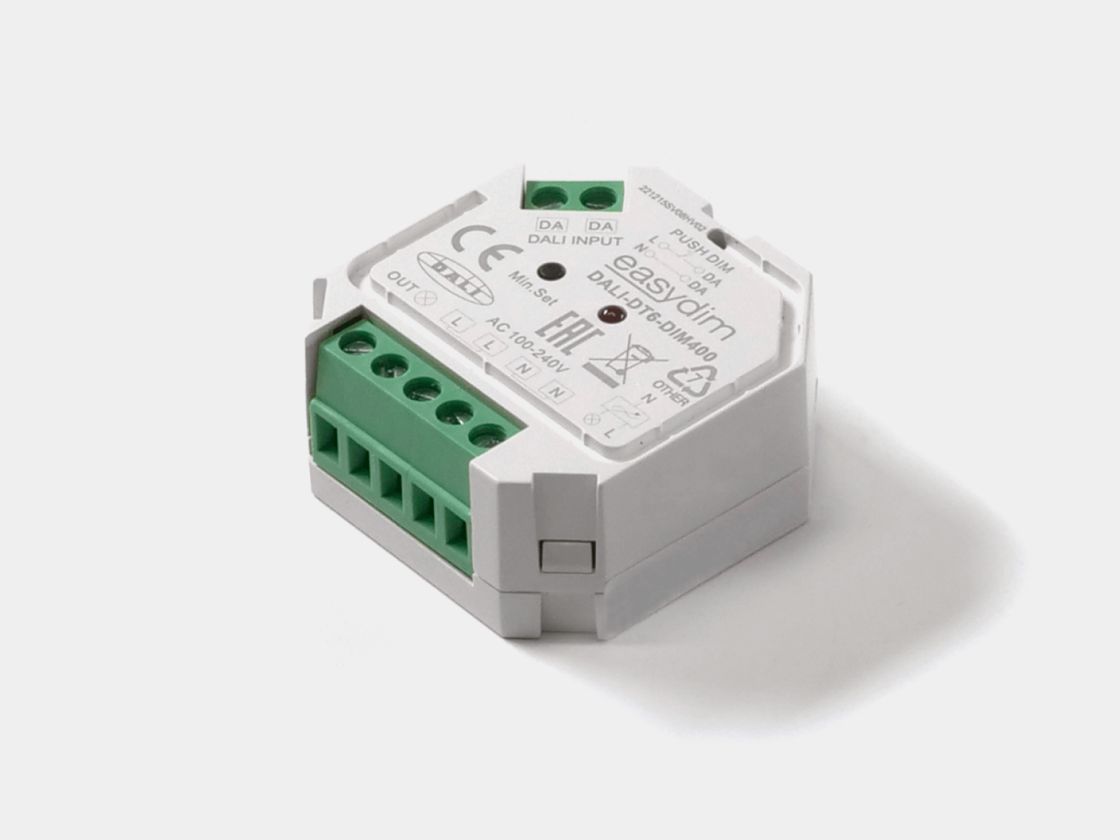 Декодер EasyDim DALI-DT6-DIM400, белый корпус, клеммы