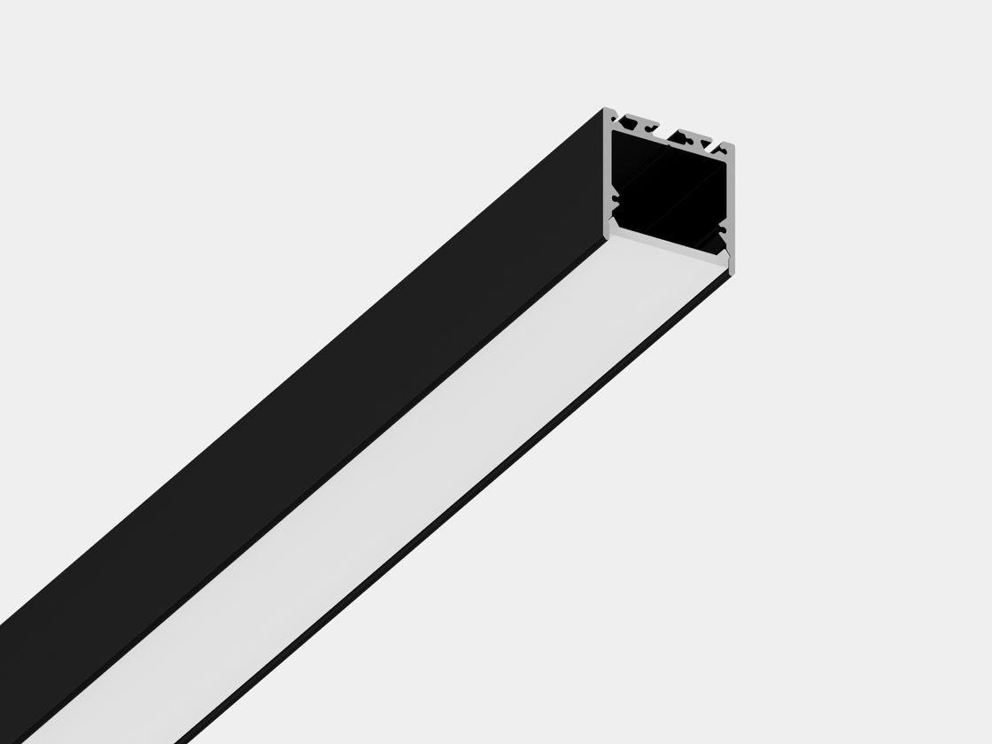 Профиль LS 3535 черный, перспектива и сечение