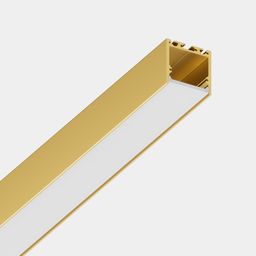 Золотой анодированный профиль с экраном, вид под углом