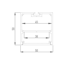 Чертеж сечения профиля LS 5050, размеры
