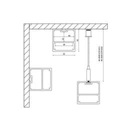 Монтажный чертеж: подвесной комплект + профиль 50×50.