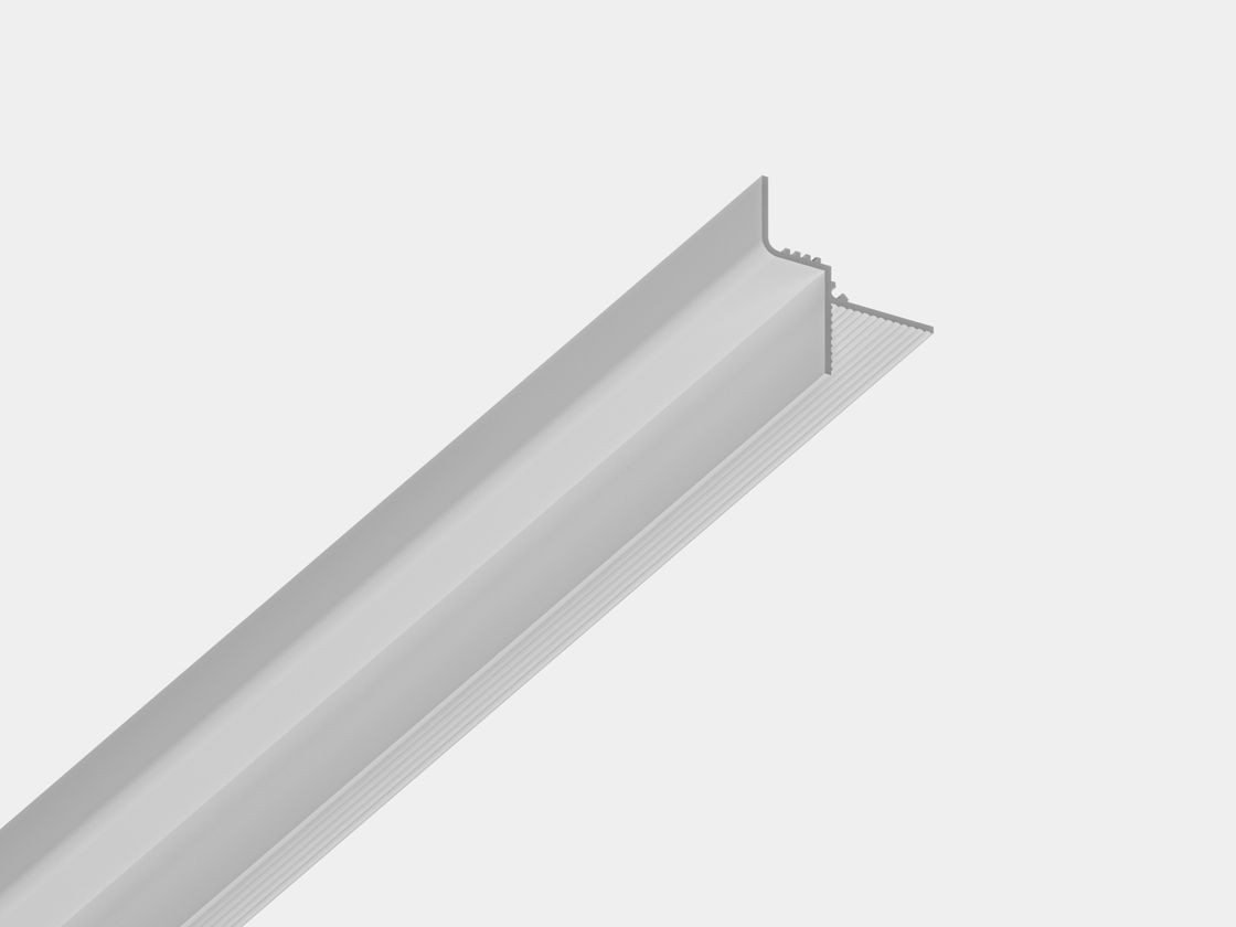 Белый алюминиевый теневой профиль, вид под углом