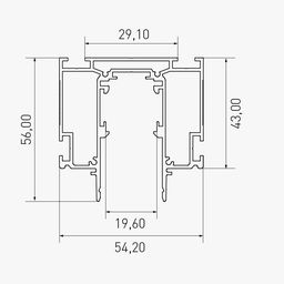Чертёж с размерами профиля шинопровода SY-LINK