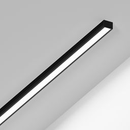 Накладной профиль черный, пример установки на потолке