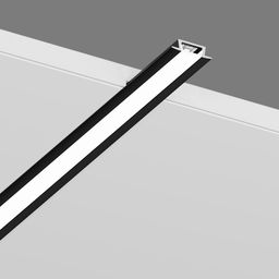 Профиль врезной черный в панели, линейная подсветка