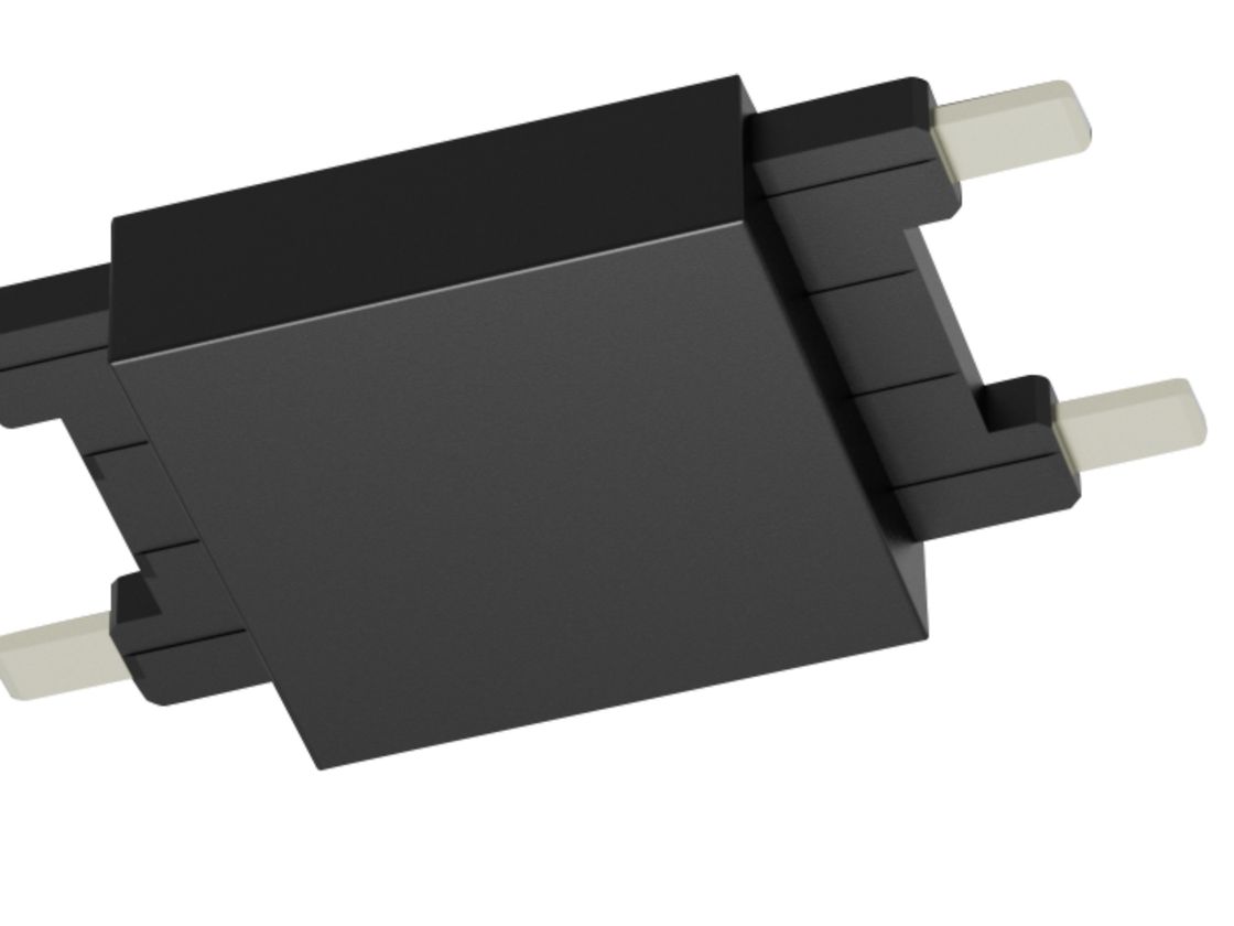 Прямой коннектор SLIM черный, вид под углом