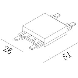 Чертёж прямого коннектора SLIM, размеры 51×26 мм