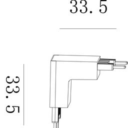 Чертеж углового коннектора SLIM с размерами 33,5 мм