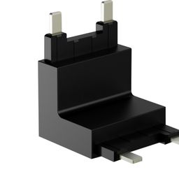 Угловой коннектор SLIM черный, вид под углом, контакты