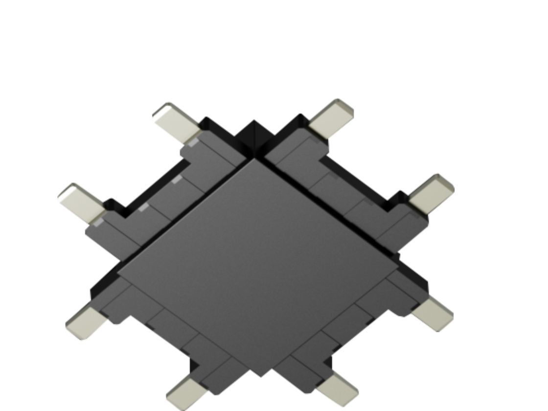 Крестовой коннектор SLIM черный, вид сверху