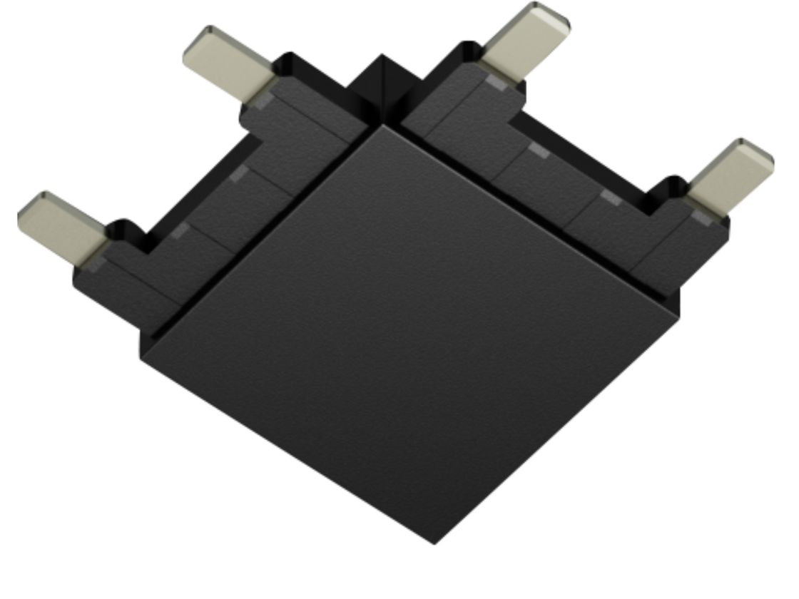 Угловой потолочный коннектор SLIM черный, вид сверху