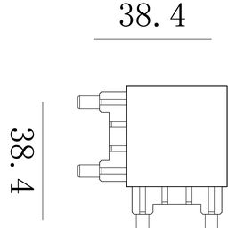 Чертеж углового коннектора SLIM, размеры 38,4 мм