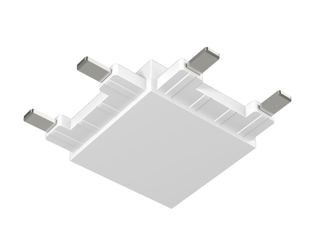 Угловой потолочный коннектор SLIM белый, вид снизу