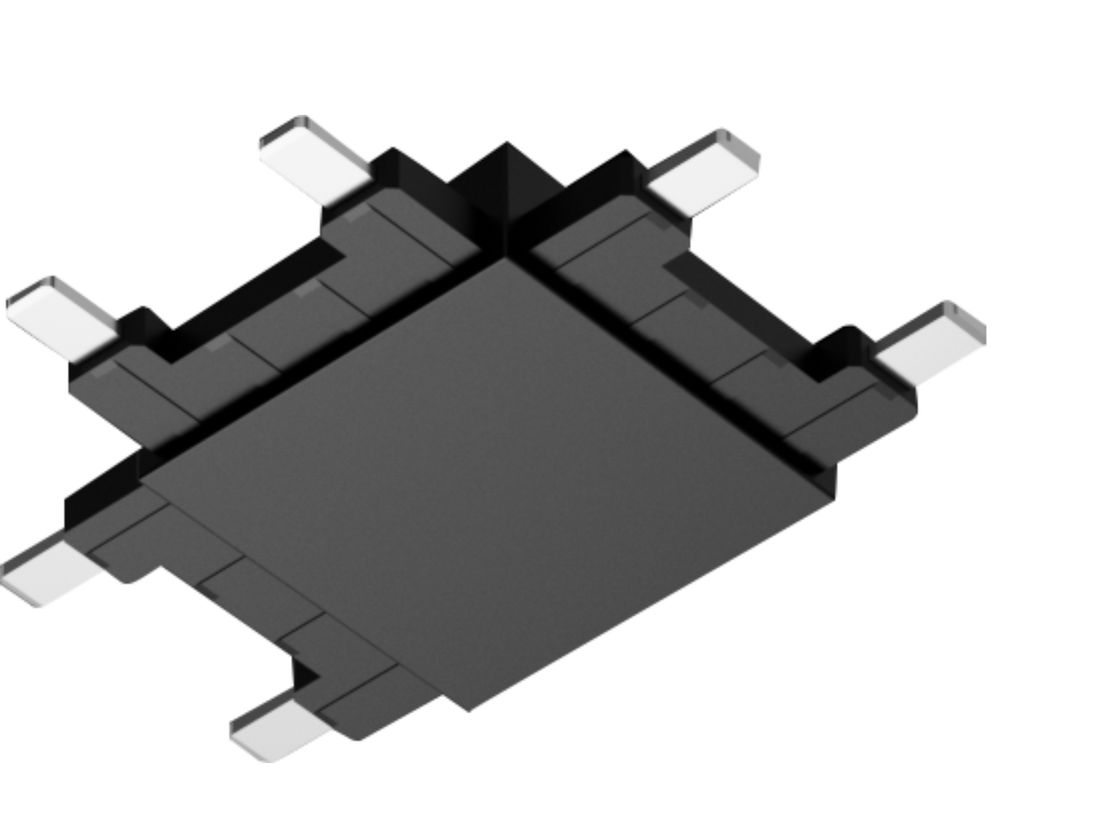 Черный потолочный T-коннектор SLIM, вид под углом