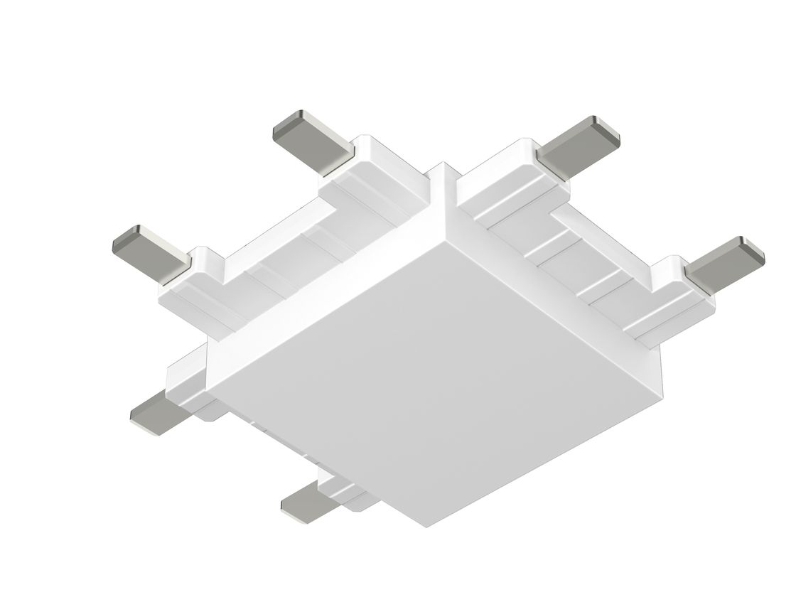 Белый T-коннектор SLIM, вид снизу с контактами