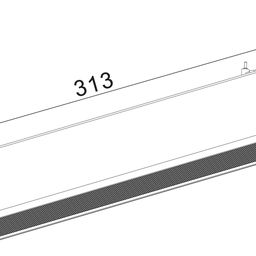 Линейный светильник SLIM 48В, черный, размеры 313 мм