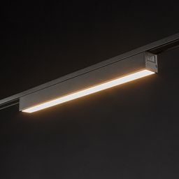 Светильник SLIM на треке, включенный, теплое свечение