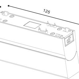 Габаритный чертеж светильника-книжки SLIM, размеры корпуса