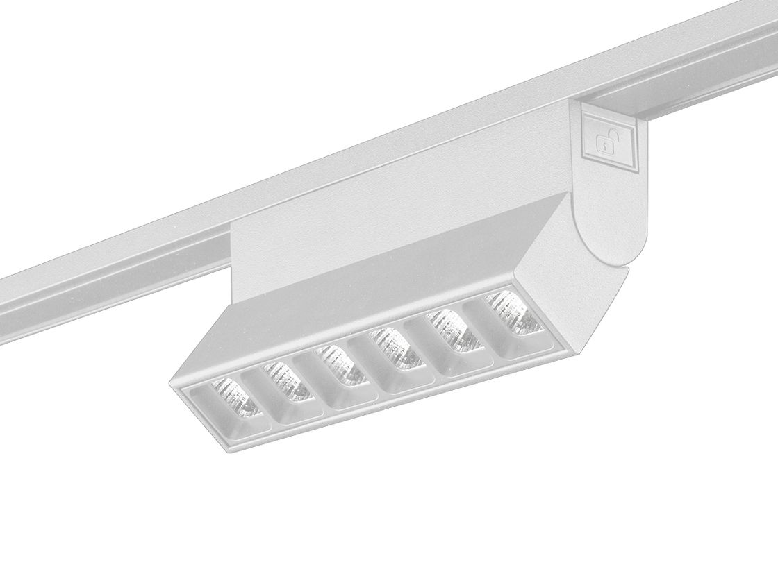 Светильник-книжка SLIM на треке, вид снизу под углом