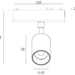 Чертеж спота SLIM 48В с размерами