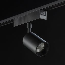 Трековый спот SLIM черный, вид спереди под углом