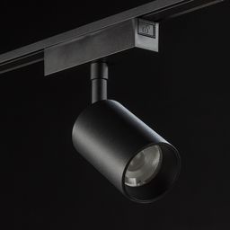 Трековый спот SLIM черный, вид на линзу