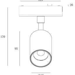 Чертеж трекового спота SLIM с размерами