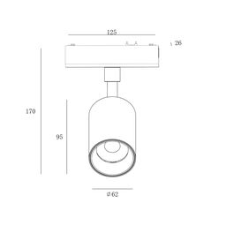 Светильник трековый SLIM, 48В 20W черный 2700-6000К, SL-SLIM-SPBL-20-CCT
