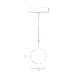 Чертёж подвесного светильника-шара SLIM, диаметр 100 мм