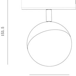 Чертеж светильника-шара SLIM, размеры 153,5 и 100 мм