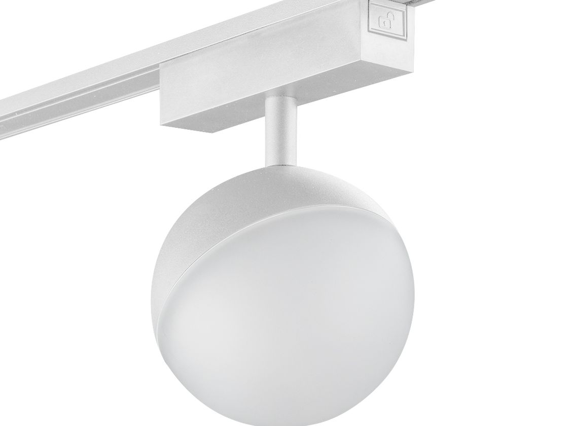 Светильник-шар SLIM 48В, белый корпус, на треке