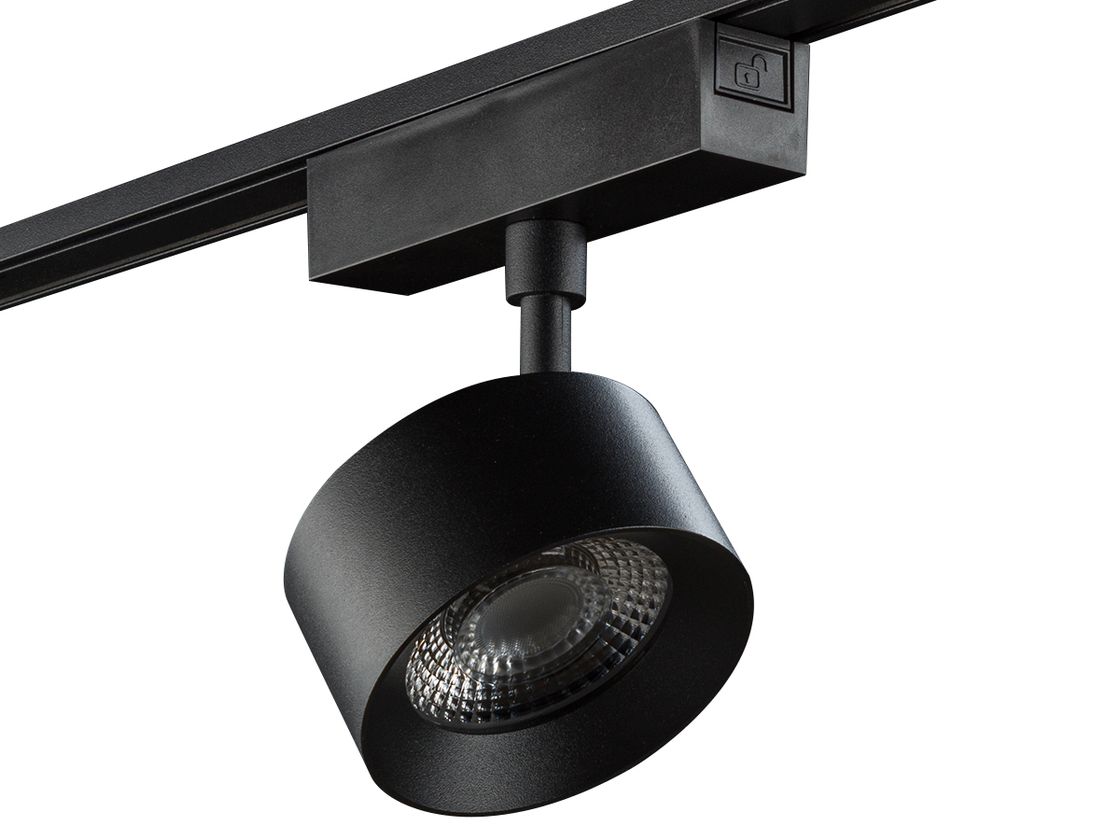 Трековый спот SLIM черный, адаптер и корпус отдельно