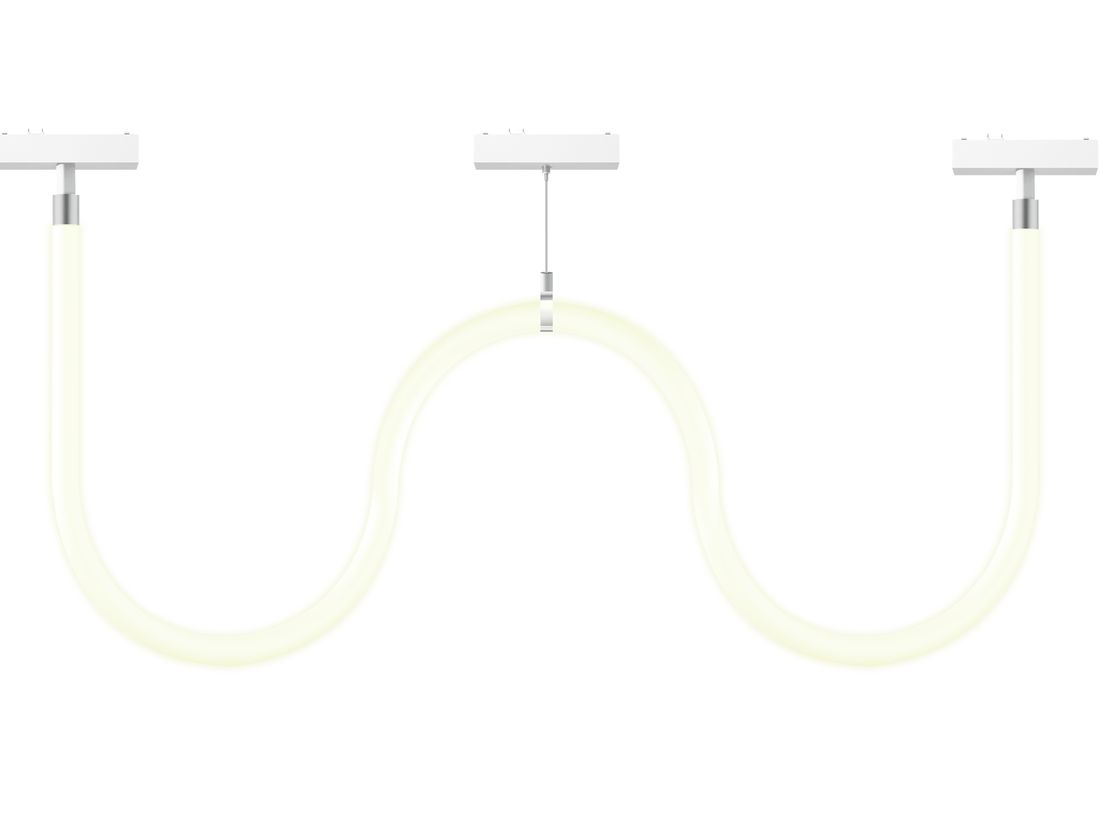 Светильник-лента SLIM на подвесе, белый корпус, 360°