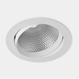 Встраиваемый наклонный светильник белый, вид спереди под углом