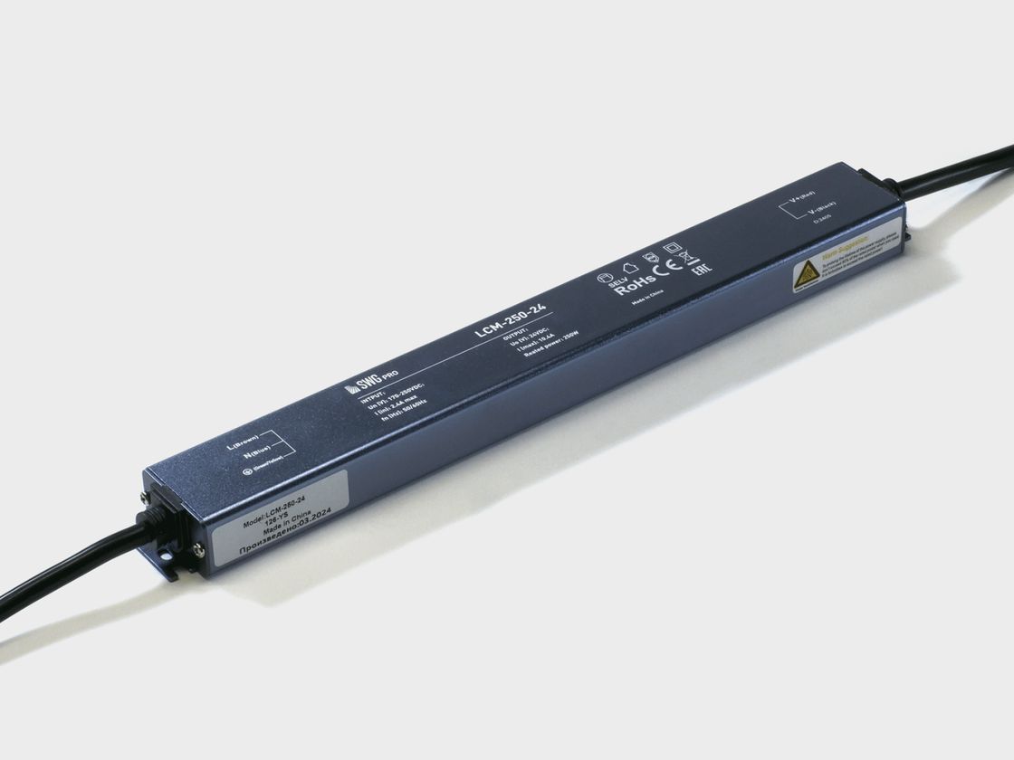 Сверхтонкий блок питания SWG PRO LCM-250-24, черный корпус