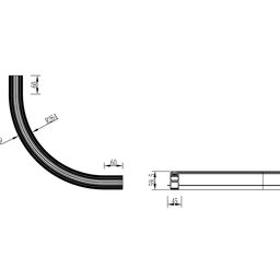 Коннектор радиусный внутренний для встраиваемого глубокого шинопровода под гипсокартон, Черный, SY-LINK-CNT1-R200BL