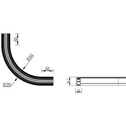 Коннектор радиусный внутренний для встраиваемого глубокого шинопровода под гипсокартон, Белый, SY-LINK-CNT1-R200WH