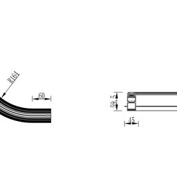 Белый радиусный коннектор для трека, боковой ракурс