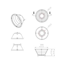 Рефлектор 23° для спотов TL3P 10Вт, RL-TL3P10-23