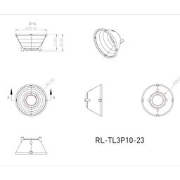 Рефлектор 23° для спотов TL3P 10Вт, RL-TL3P10-23